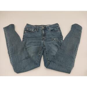 Aeropostale Women's Blue Denim Jeggings Distressed Skinny Jeans Size 0